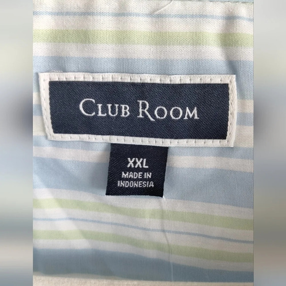 CLUB ROOM XXL Men's Short-Sleeve Striped Dress Shirt PALE INK BLUE - Picture 3 of 6